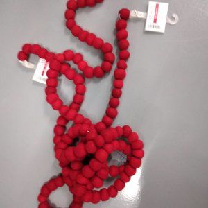Red Felted Garland 2 strands BNWT